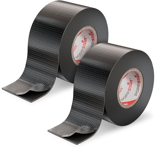 POPPSTAR Cinta aislante autosoldable universal, 5 m x 38 mm x 0,76 mm, negro, 2 rollos