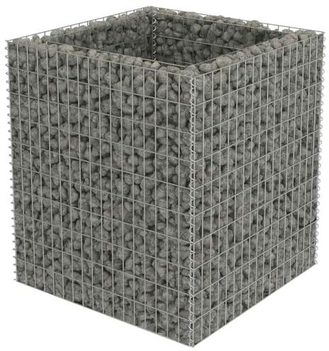 vidaXL Gabionen Hochbeet Verzinkter Stahl 90x90x100 cm Pflanzkorb Steinkorb