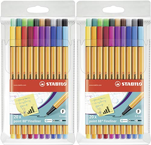 Fineliner - STABILO point 88 - 2x 20er Pack