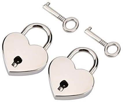 Mini Heart Shape Padlocks with Keys, Security Locks for Jewelry Box, Luggage, Handbag, Diary, Travel Storage Organization, Multiple Pack