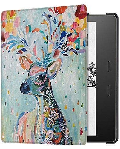 DLRSET E-book Protective-Shell, Case For Kindle Oasis Ereader (9th Generation-2017 Release Only) Lightweight Smart Cover With Auto Sleep/Wake (Color : Christmas deer)