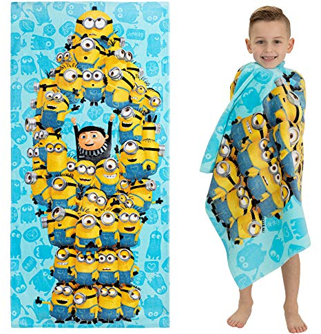 Franco Asciugamano da bagno/piscina/spiaggia in cotone super morbido, 147,3 x 71,1 cm, Minions The Rise Of Gru