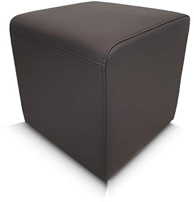 Quattro Meble Hocker 40x40x40 aus sehr dunkelbraunem Echtleder Hermes Caffe Sitzhocker Rindsleder Sitzwürfel Fußhocker Polsterhocker Echt Leder Puff