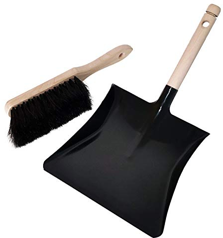 Kehrblech und Naturhaar Handfeger, Kehrgarnitur, Handbesen & Schaufel, Kehrset schwarz, Kehrschaufel & Handbesen - Made in Germany