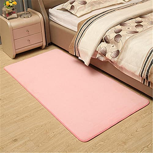 Alfombra de Terciopelo Coral Grueso de Color sólido Calidad Rosa claro grande Suave Lavable Antideslizante Grande Rugs Minimalista Moderna Sala De Estar Dormitorio Tatami Gateando Estera -120×140cm