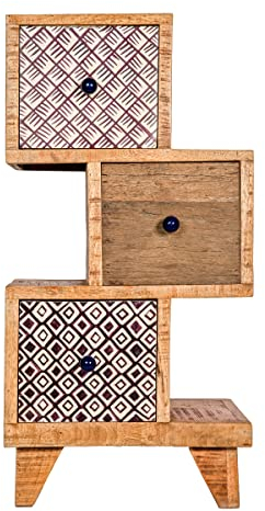 Gall&Zick Handgefertigtes Schränkchen mit 3 Schubladen, Kommode aus Mangoholz