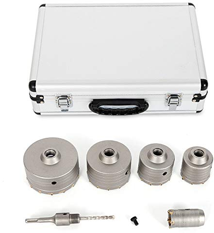Beton Trocken Bohrkronen Set, 6 Stück Ø 40/68/80/100/120mm Betonlochsäge Betonbohrersatz Dosensenker Dosenbohrer Lochbohrer Kernbohrer mit SDS-Plus Aufnahmeschaft
