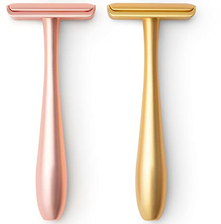 JUWITA® Ergonomisch geformter Rasierhobel für Damen mit Sicherheitskopf inkl. 5 Astra Rasierklingen -  Rasierhobel Damen - safety razor -  Rasierhobel set -  Rasierhobel Frauen -  Sicherheitsrasierer