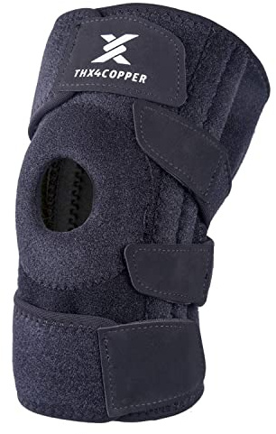 Thx4COPPER Rodillera abierta de rótula, estabilizadores laterales de compresión para rodilla hinchada, ACL, lesiones del menisco, artritis, tendinitis, alivio del dolor articulare-LXL