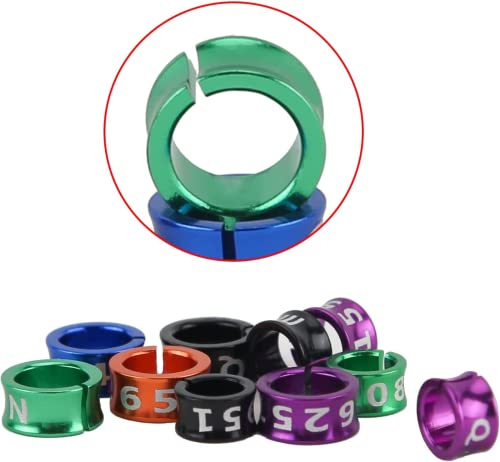 Eivdru 50 pieces open bird foot ring parrot foot ring bird rings colourful aluminium alloy foot ring of bird identification leg bands bird foot ring leg ring canary rings pigeon foot ring (5.7 mm)