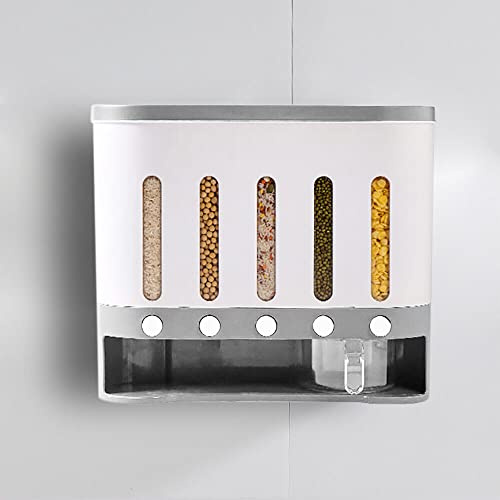Vielrosse Müslispender Kitchen, Wandmontage Getreidespender, Küchen Vorratsdosen Lebensmittelspender Wandmontierter Müsli Spender für Black Rice Yellow Rice Red Beans Rice Mung Beans Sojabohnen