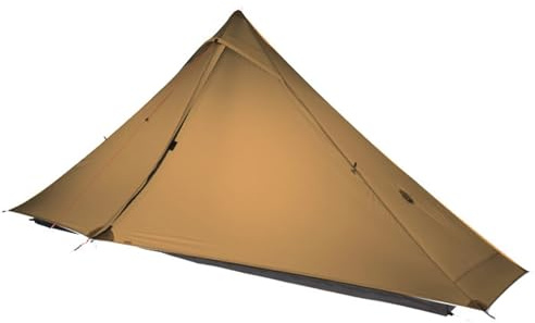 Telomat 3FULGEAR Lanshan1 Pro ultralätt campingtält för 1 person 3/4 säsong professionell 20D nylon dubbelsidigt silikontält, camping, vandring, kajakpaddling, klättring, vandring (kaki 3 säsong)