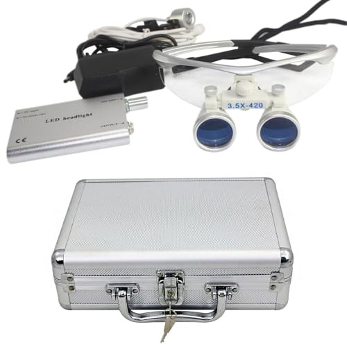 3.5X 420mm Chirurgische Binokularlupen, Dental LED Scheinwerfer Binokularlupe, Zahnarzt Surgical Lupenbrille