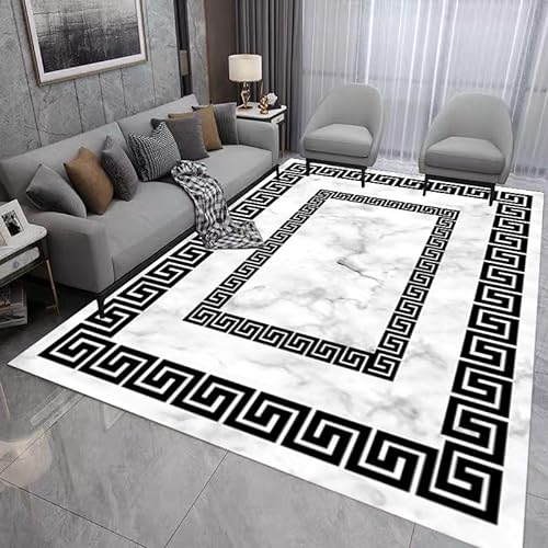 Teppich Textur Weißem Marmor Flauschig Kurzflor,Mikrofaser Super Weich,Anti-Rutsch,Waschbar,Teppich Webteppich Für Wohnzimmer,Flur,Schlafzimmer Teppichläufer 120X160Cm