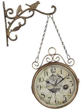 ABOOFAN Wanddeko Uhr Kunstuhr Eisen Wanduhr Hängeuhr Vogelform Wanduhr