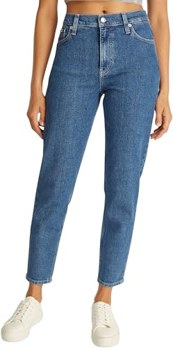 Calvin Klein Donna Jeans Mom Jean Vita Alta, Blu (Denim Medium), 29W/28L