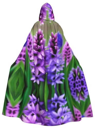 PHAYAH Cape à capuche neutre pour adulte en jacinthe pour bal masqué, cosplay, Halloween, sorcière, fête de Noël