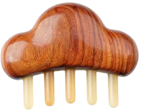 UTHCLO Holzkamm zur Kopfhautmassage aus Horn mit Glatter Oberfläche Multifunktionales Massagegerät für Entspannende Spa und Schönheitsanwendungen
