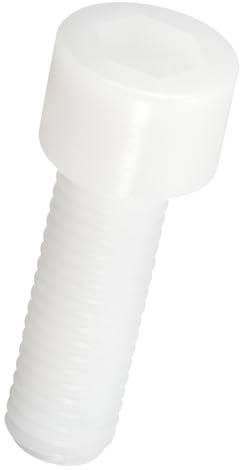 Kozelo 10 Stück Zylinderschrauben mit Innensechskant - [M10-1,5 x 35mm] Nylon Sechskantschraube Kunststoff Innensechskantschraube für Gerätebefestigung Formenherstellung, Weiß