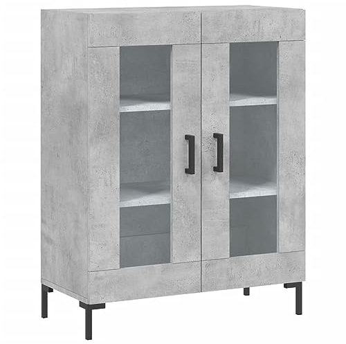 Annlera Sideboard Aufbewahrungsschrank Beistellschrank Stilvollen Buffetschrank Moderne Schrank für Wohnzimmer Schlafzimmer oder Flur Minimalistischen Design Betongrau 69,5x34x90 cm