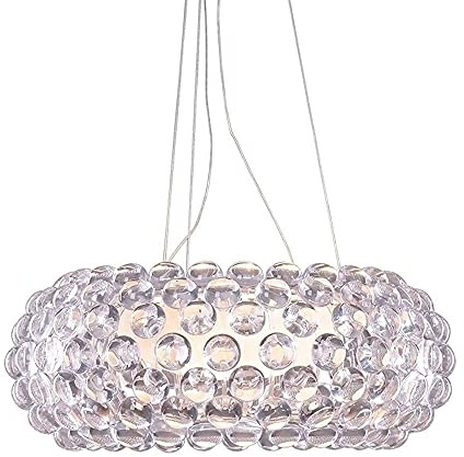 ZJIEDB Lampadario Nuovo Lampadario Foscarini Lampada a Sospensione, Design Trasparente Trasparente/Ambra Sfera Acrilica (Dimensioni: 65cm*20cm)