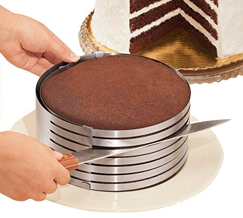 Xiao Hua MarxHousehold Adjustable 9 to 12 Stainless Steel Layer Cake Slicer Cutter Mousse Mould Slicing Cake