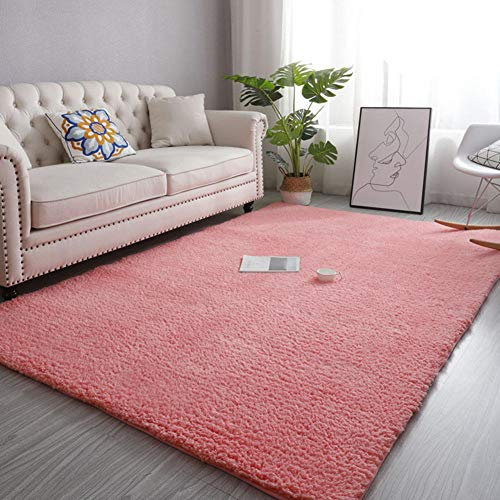 Lujosa alfombra de lana de cordero marrón para sala de estar y dormitorio, suave y acogedora, 80 x 160 cm