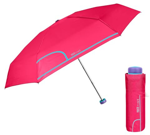 PERLETTI Ombrello Donna Ultra Compatto con Fantasia Militare - Ombrellino Portatile Leggero con Apertura Manuale Resistente - Ombrello Pieghevole Antivento Tondo - Diametro 90 cm (Rosso Lampone)