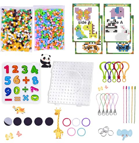 Shinybox Kit de 1000 Cuentas para Planchar 10mm XL, Juego Completo con 10 Plantillas, Placas y Accesorios, Perlas de Fusión para Niños +3 Años