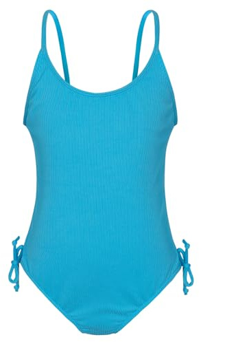 Berich Solid Swimming Costume Girls One Piece Swimsuit Teen Sport Swimwear Kids Swimsuit Beach Bathing Suit Swimming Suit for Girls 7-8 Years,Blue,130