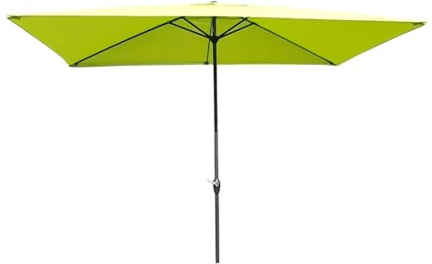 Bissolo Casa Ombrellone da Giardino Rettangolare, 300 x 200 cm, Verde Mela, Struttura in Alluminio Antracite, Apertura a Manovella