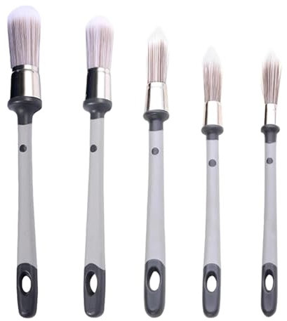 5 Piezas Pinceles De Pintura para Zócalo y Bordes, Pinceles Redondos Puntiagudos, Brocha Pintura Borde De Precisión con Mango, Tamaño Mixto, para Bordes De Paredes De Casas Colorear Zócalos Esquinas