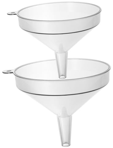 DINHEAROM Juego de 2 Embudos de Cocina Negros de Pet, Resistentes y Estables, para Filtrar Aceite y Vino Hogar