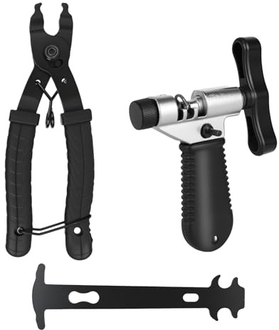 YHNDECO Kit de réparation de chaîne de vélo, dérive-chaîne de vélo, pince à chaîne et 3 paires de rivets pour chaîne de vélo 6 à 12 vitesses