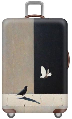 KofferhüLle Elastisch,KofferschutzhüLle FüR Koffer,Koffer HüLle Schutz,Waschbare & Wiederverwendbare,Koffer-Abdeckungen,StrapazierfäHiges Reise Cover,Flame,Galaxy,Luggage Cover (Vogel,L(25-28inch))