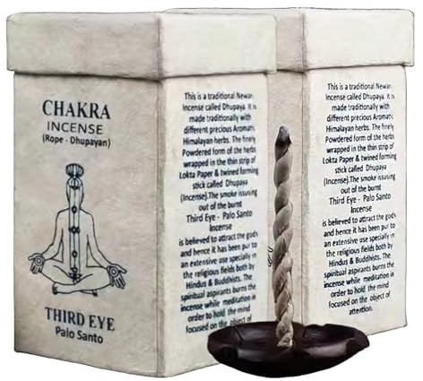 Fay Bless 2 piezas de incienso de cuerda hecha a mano con base de Nepal (PALO Santo)