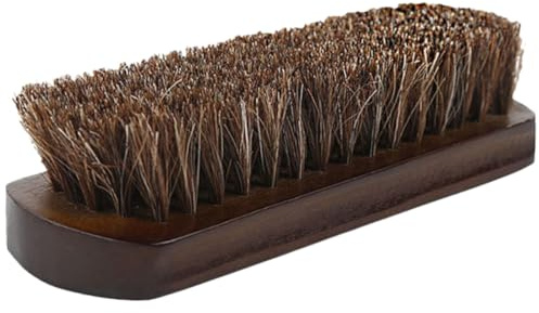 Ipetboom Horsehair Leather Shoe Cleaning Brush for Boots Soft Polishing Care Wooden Handle Shoe Polish Kit for Gentle Dirt Removal and Shine Maintenance