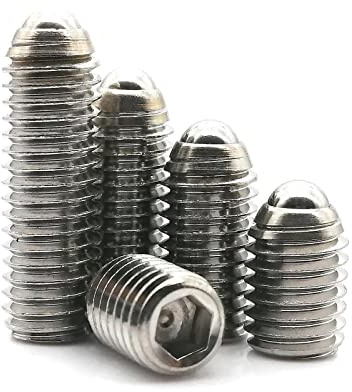 perno sin cabeza con cabeza redonda de seis, 10 piezas M3 M4 M5 M6 A2-70 304 Tornillo de fijación de punta de perno de émbolo de bola de resorte de enchufe hexagonal de acero inoxidable(10pcs M3x10mm)