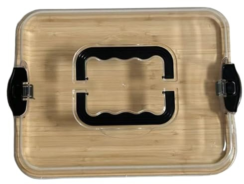 Tablas de charcutería, Tabla de charcutería con Tapa, Tablas de Madera portátiles con Tapa Transparente con Cerradura, Bandeja Cubierta para Servir Picnic Camping, Bandeja de Queso