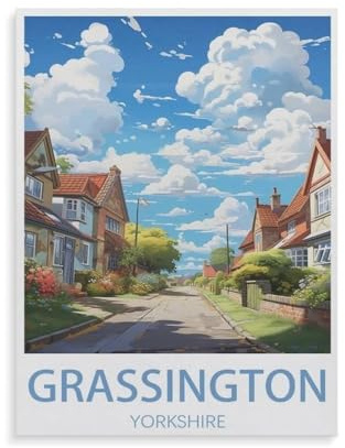 1000 Piece Jigsaw Puzzles Adults Child Educational Toys，Grassington Yorkshire，Classic 3D Wooden Puzzle Unique Gift Home Decor（75x50cm）-HF53