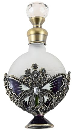 Yetaha Vintage Perfume Bottle, Black Butterfly Pattern Bottle for Christmas | Classical Empty Glass Decorative Perfume Bottles for Holiday Gift