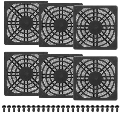PATIKIL 70mm Fan Filter Grill, 6 Pcs Plastic Ventilation Dustproof Grill Cover Cooling Ventilator with Screws for Industry Workshop Computer Case Refrigerators Air Conditioning, Black