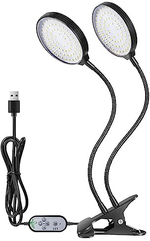 Aumotop Tragbare 30-W-LED-Pflanzenwachstumslampe mit Verstellbarem Hals, Vollspektrum-Wachstumslampe für Zimmergewächshäuser, USB-betrieben für Saftige Topfpflanzen