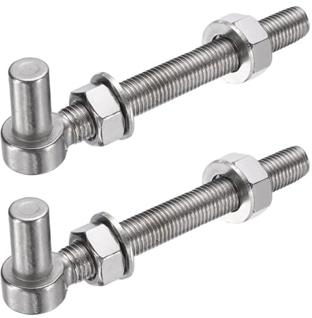QUARKZMAN 2Pcs J Bolt Portillon Charnière, M16 x 6 304 Acier Inoxydable Charnières Portillon Boulon, J-Bolt Poteau Charnière Avec Rondelles Et Écrous Pour Clôture À Chaînes, Portillon En