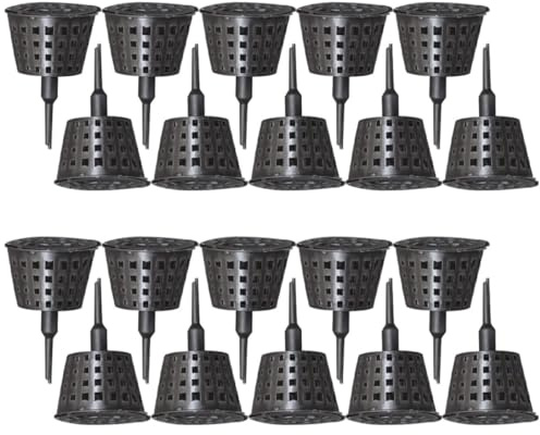 Lurrose Lot de 30 Boîtes à Engrais Couvercle en Plastique Noir, Petites Tailles pour Bonsaï et Plantes, Panier D'engrais à Libération Lente, Accessoire Jardinage pour Engrais Potager Bio