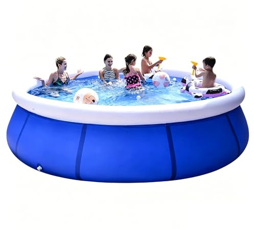 Easnuroz Piscina Hinchable Piscina Hinchable Redonda De 180-450 Cm Piscina Hinchable Grande para Adultos Piscina Redonda Plegable para Exteriores Ideal para El Jardín O El Patio Trasero(305 * 76cm)