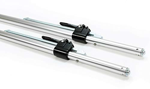 LOADCARE 2 x Aluminium-Klemmbalken für PKW/PKW Alu-Klemmbalken, 1,30-1,67 m Einsatzbereich,Zapfen für Airlineschienen