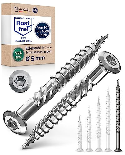 Vis Torx pour tête bombée fraisée en acier inoxydable avec encoche de coupe, nervures en acier inoxydable V2A, filetage partiel, vis à bois, terrasse, multicolore