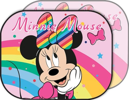 Coppia di Tendine Laterali Parasole Auto Minnie Bambina Rosa