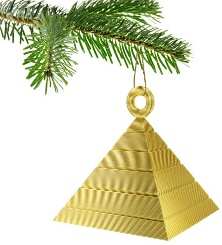 Boule de Noël pyramide pour sapin de Noël (doré)